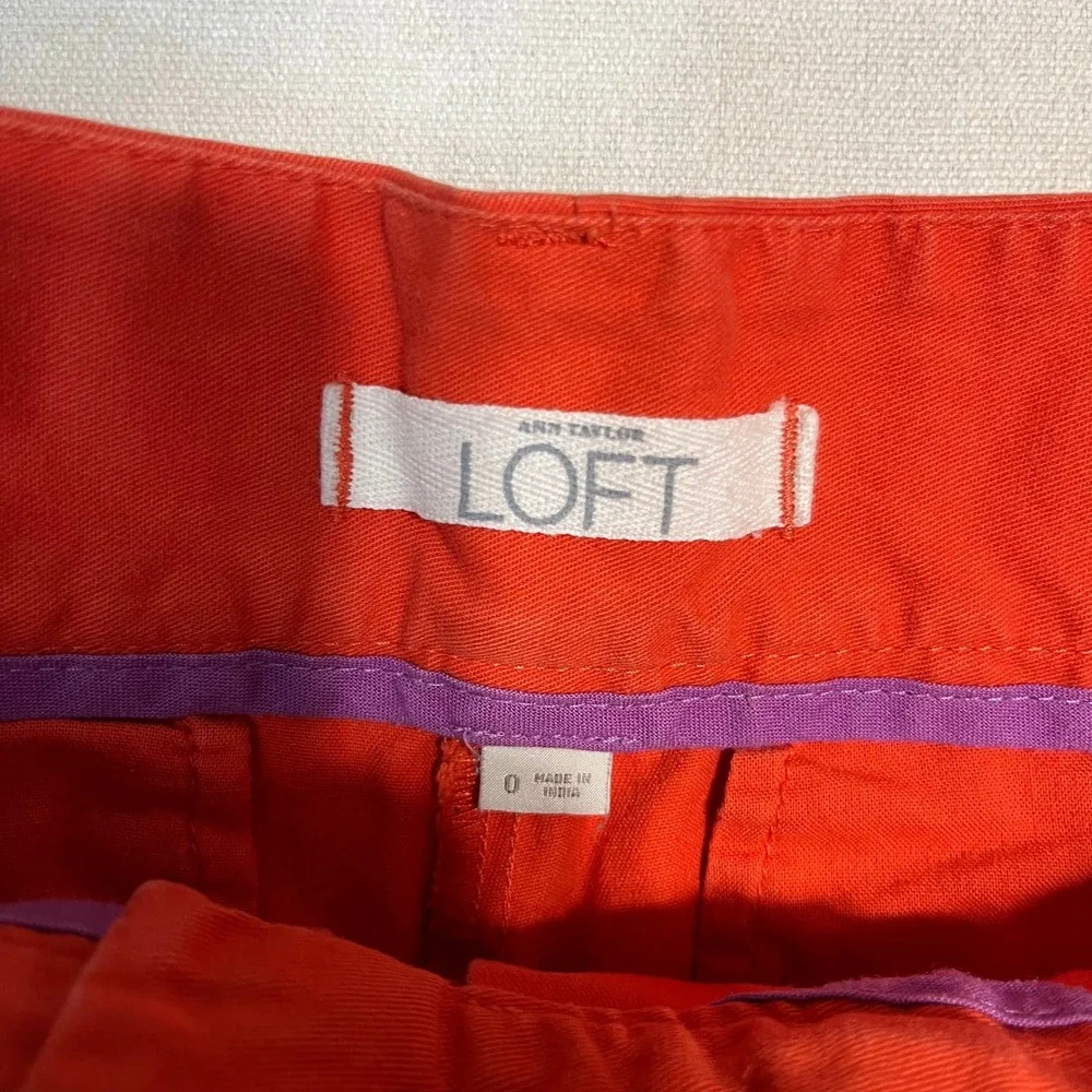 Ann Taylor LOFT Orange‎ Shorts Women's Casual Summer Cotton - Size 0